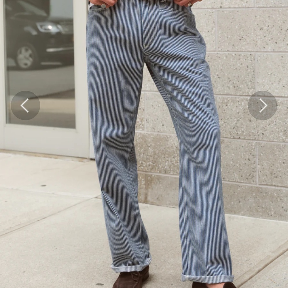 AYR The Houseplant Hickory Stripe Blue Striped Men's Pants